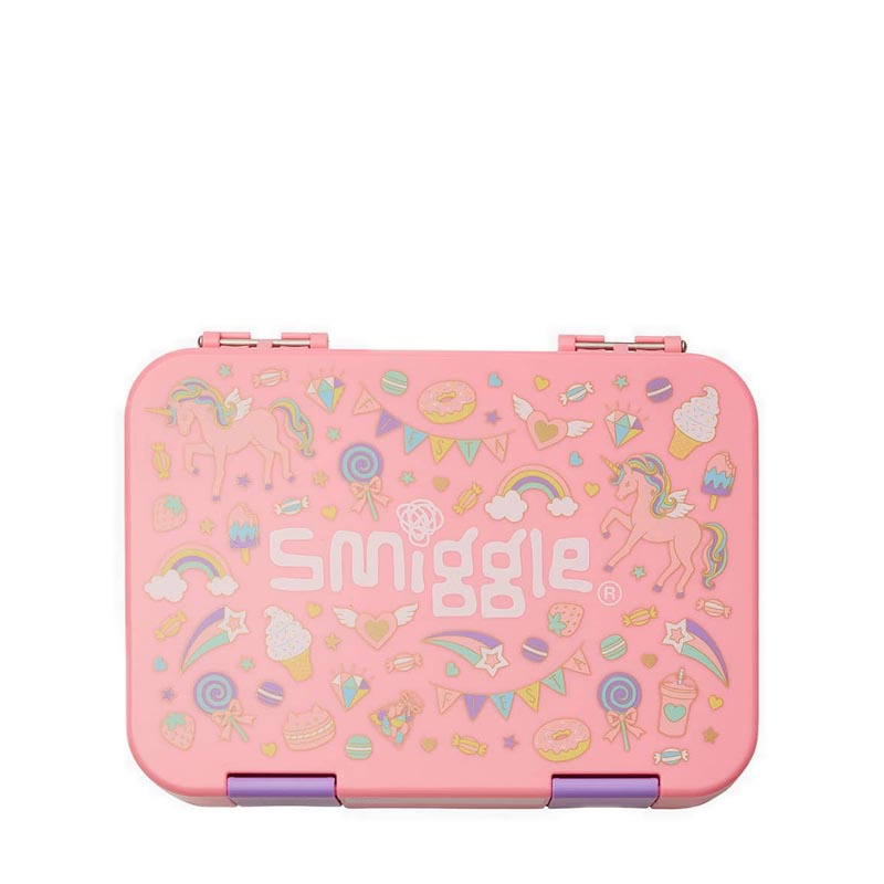 

Smiggle Sparkle Glitter Pink Happy Bento Lunchbox 758ml