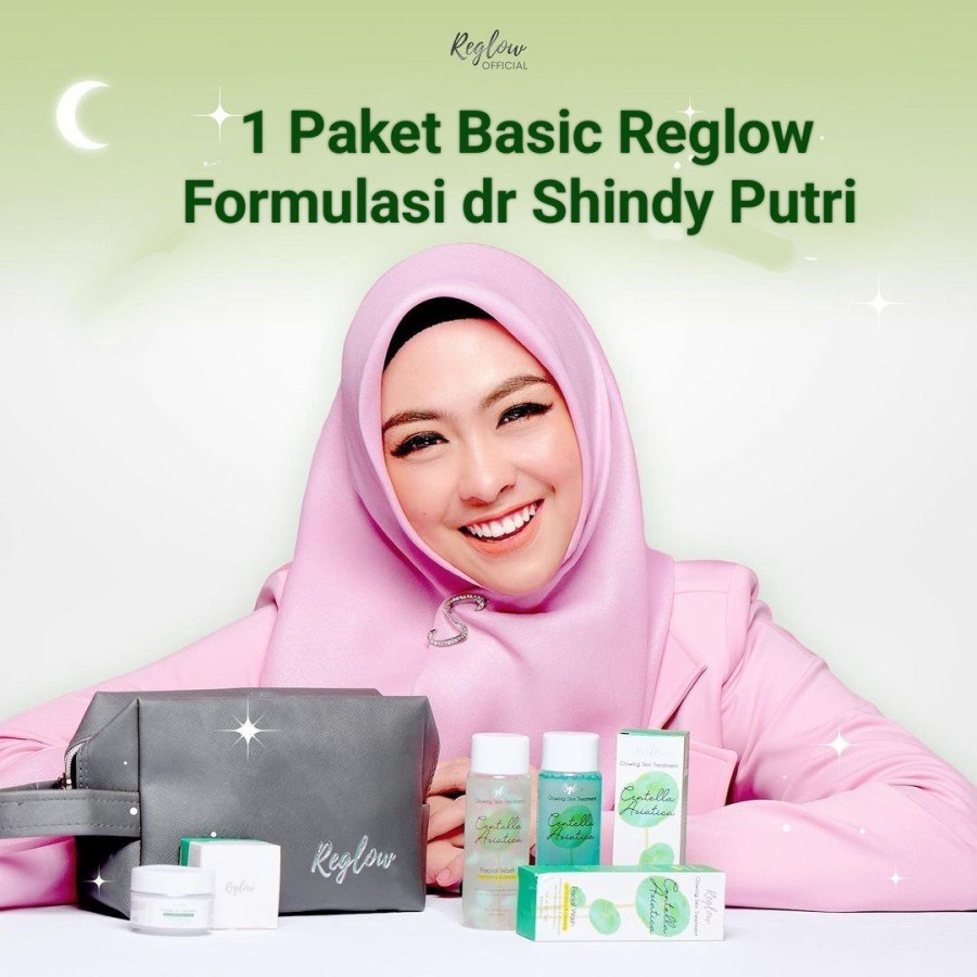 reglow skincare original bpom paket treatmen skincare wajah glowing - 1 paket basic