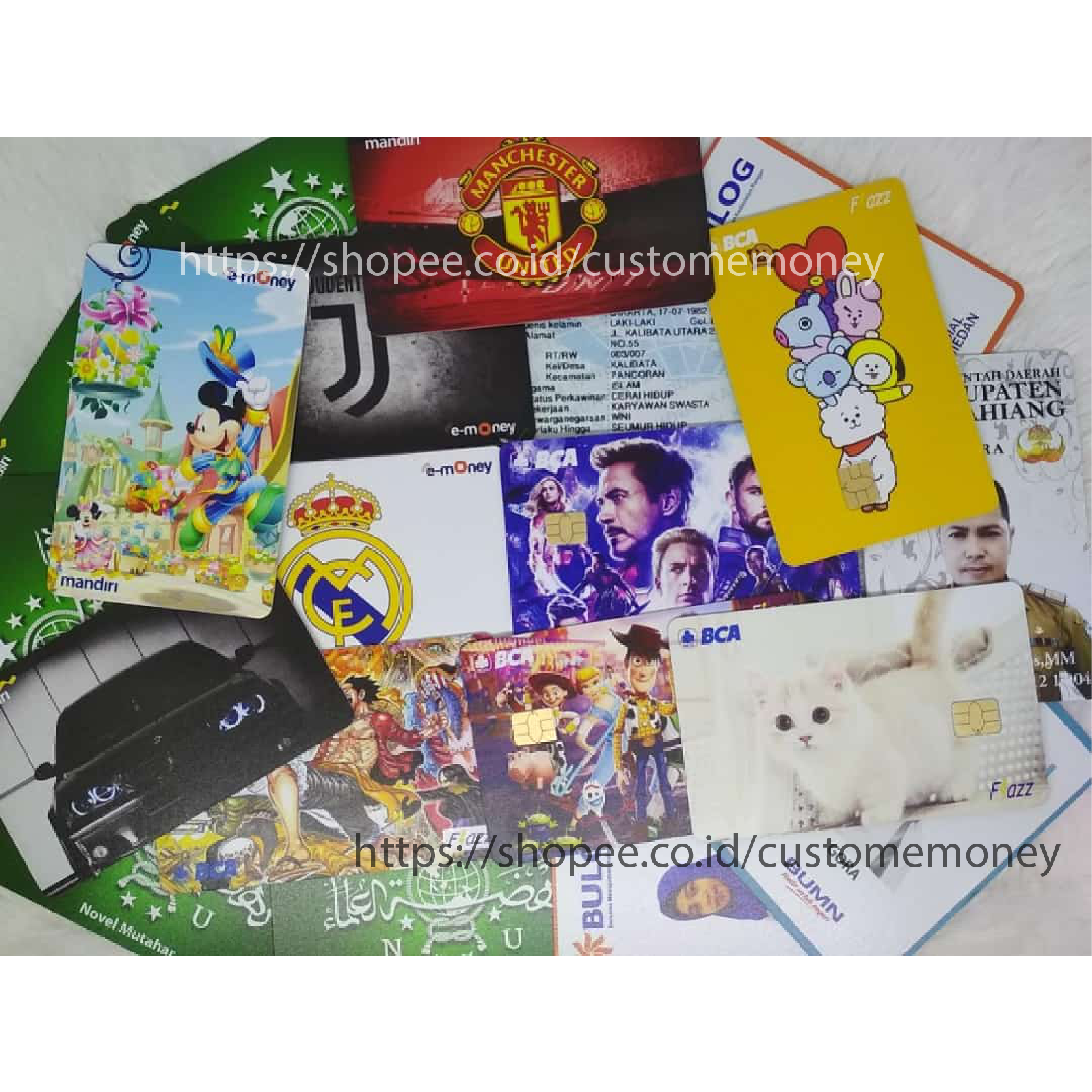 KARTU EMONEY DESIGN KARTU MASTER CARD BCA YELLOW ETOLL E-MONEY MANDIRI FLAZZ GEN 2 TAPCASH BRIZZI - 2 SISI