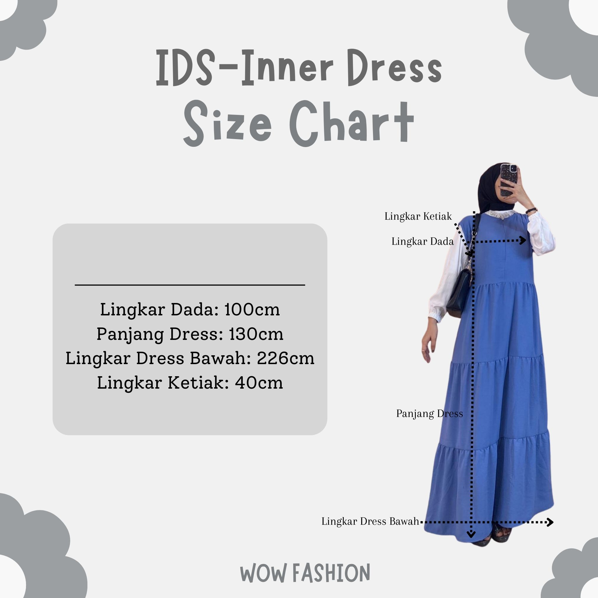 WOW-Ids-Inner Dress Crinkle Airflow // Dress Wanita// Gamis Inner