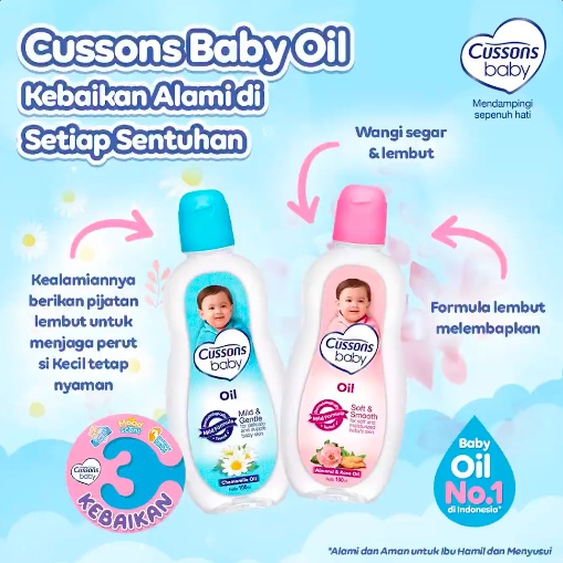 MFI - CUSSONS BABY OIL 50ML &amp; 100 ML | MINYAK BAYI BY CUSSONS