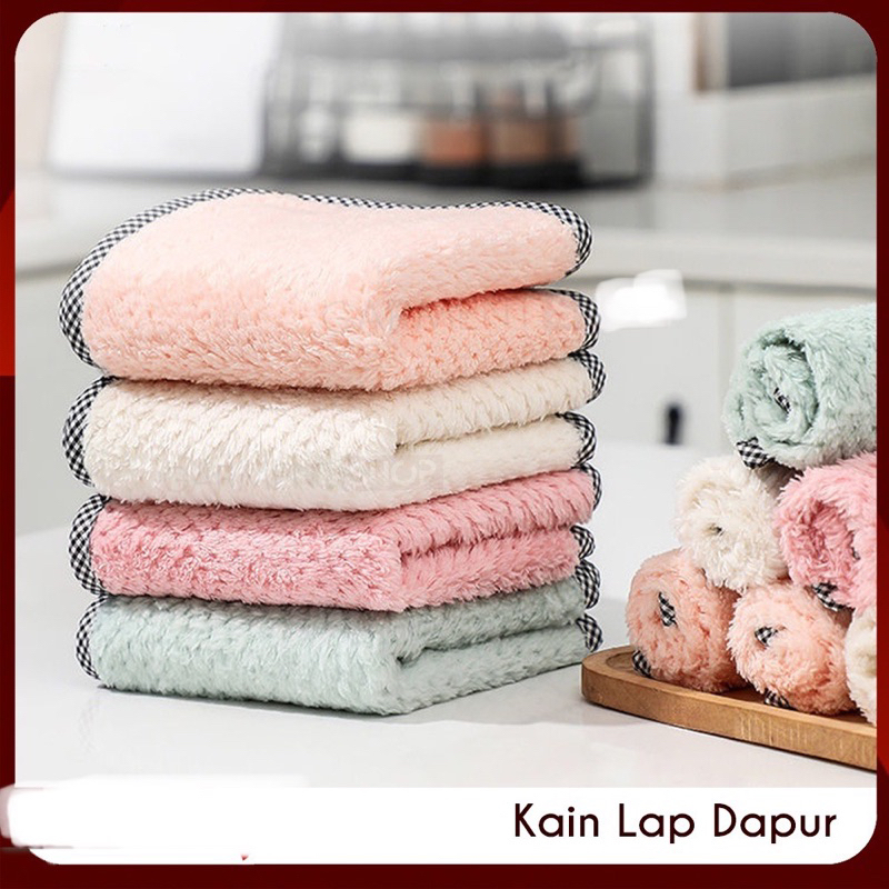 Kain Lap Dapur Gantung Hand Towel Microfiber Lap Microfiber Dapur Kain Lap Micro Fiber Anti Minyak