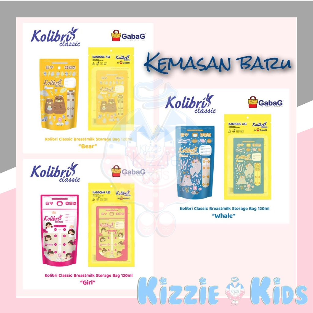 Kantong Asi /Breastmilk Storage Bags / 100ml /120ml / Kolibri Classic / Kantong ASI Gabag / Berdee / Crown