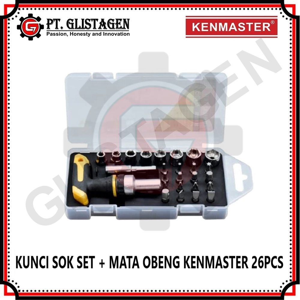 Kunci Sok Set 26 Pcs &amp; Mata Obeng KENMASTER