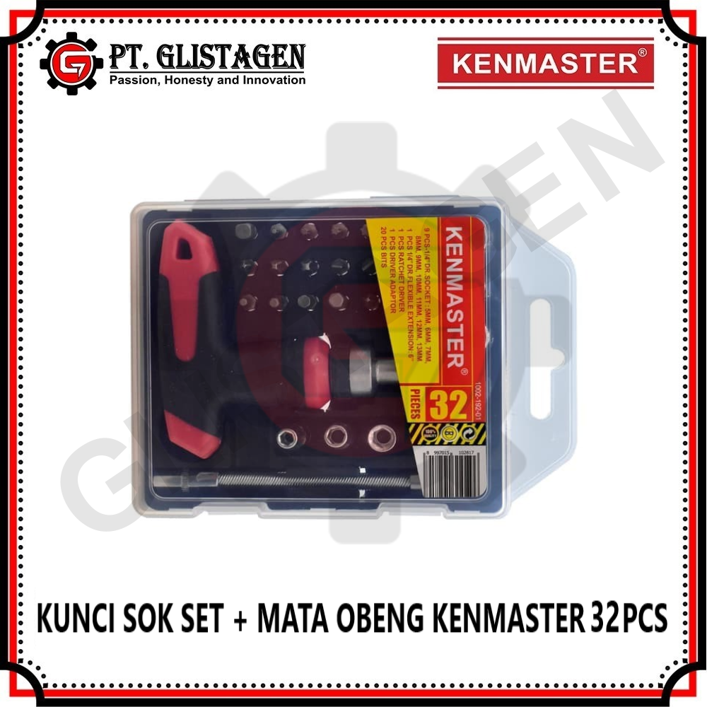 TOOL KIT KENMASTER 32 PCS KUNCI SOK SET &amp; MATA OBENG