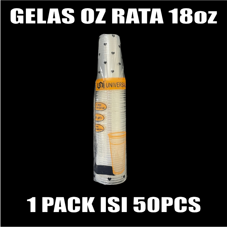 Gelas oz Rata 18oz Cup Plastik Datar Per Pack Murah