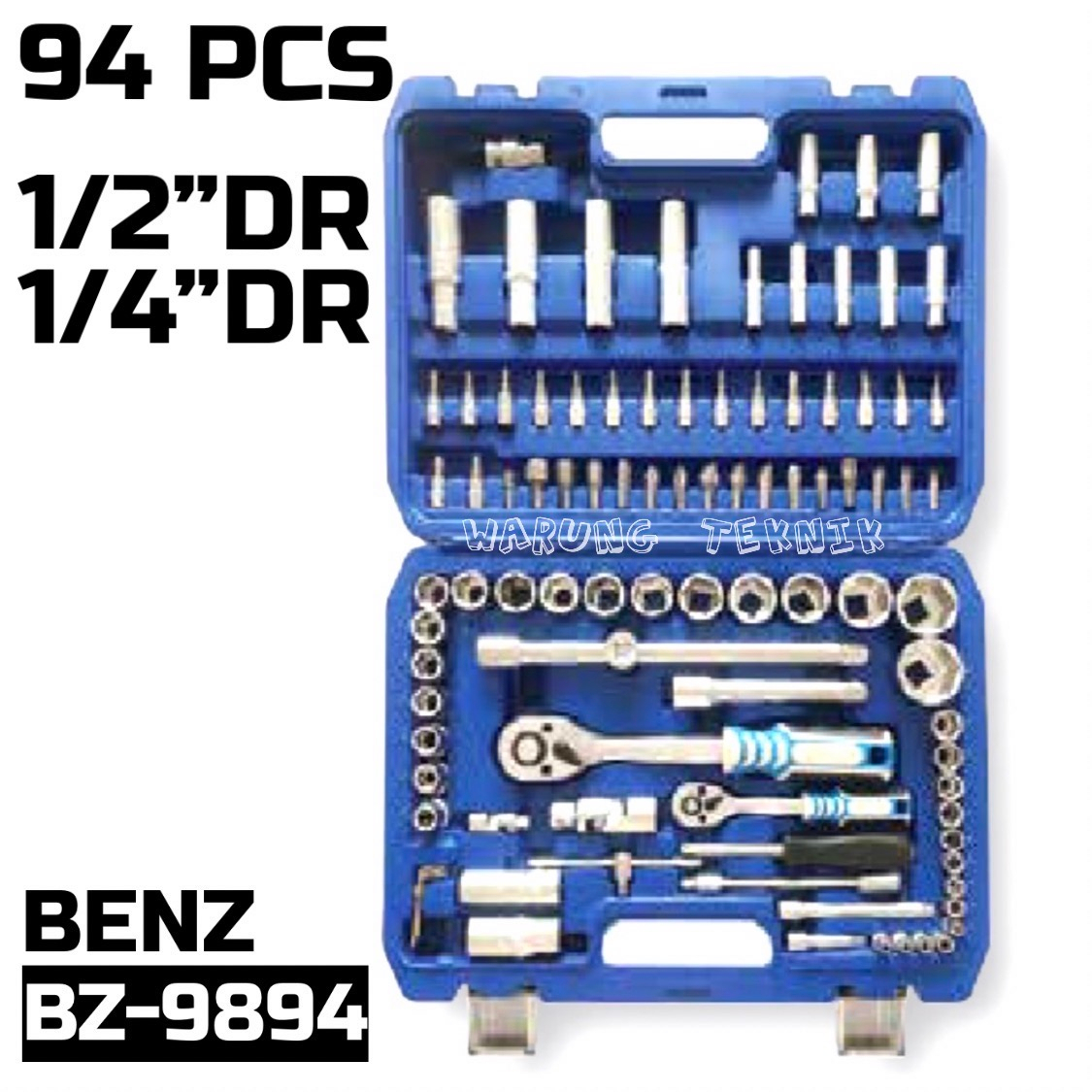 BENZ BZ-9824 BZ-9832 SOCKET SET 24 PCS 32 PCS 94 PCS 1/2&quot; DR - KUNCI SOK SET ISI 24 PCS 32 PCS DAN 94 PCS DRIVE 1/2&quot;