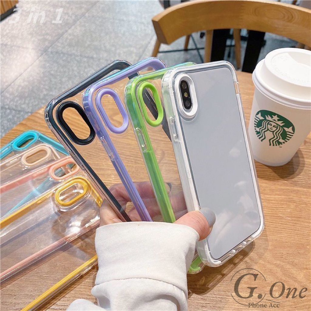 3-in-1 Casing Silikon Compatible Hp Case For iPhone  XR 11 15 16 Pro 15 Pro Max 11 Pro Max XR 12 13 