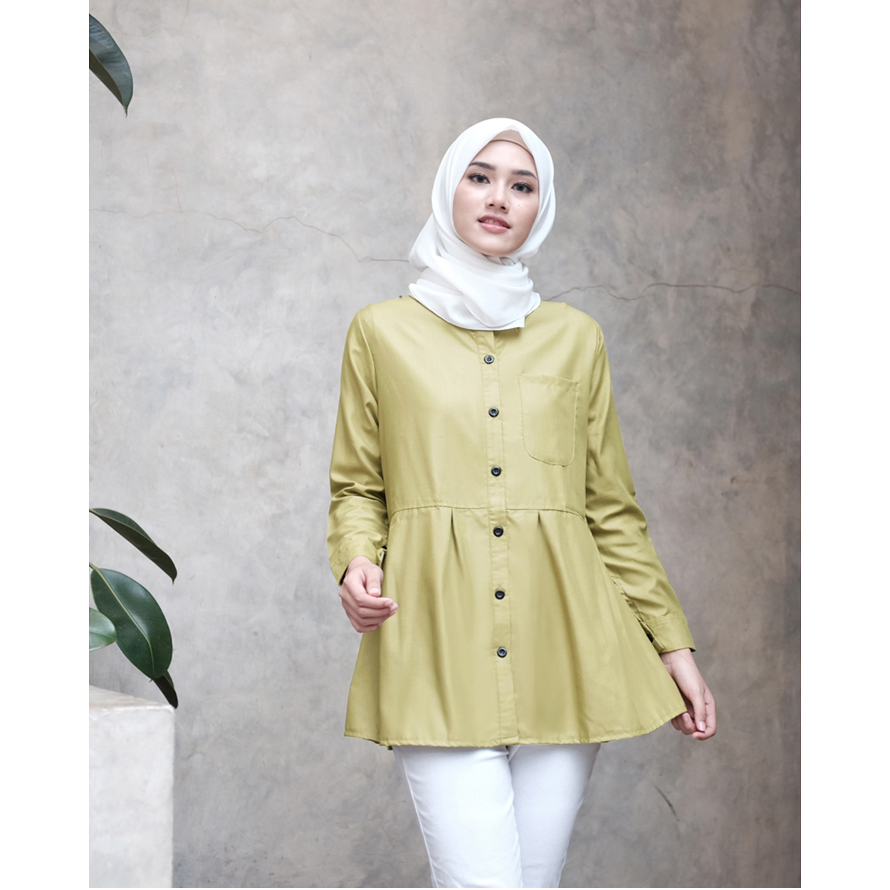 COD - M, L, XL, XXL - ORIGINAL Ayesa Top SKU ke 1 - Pakaian Kemeja Kerja Wanita by Hijab Mamah icis