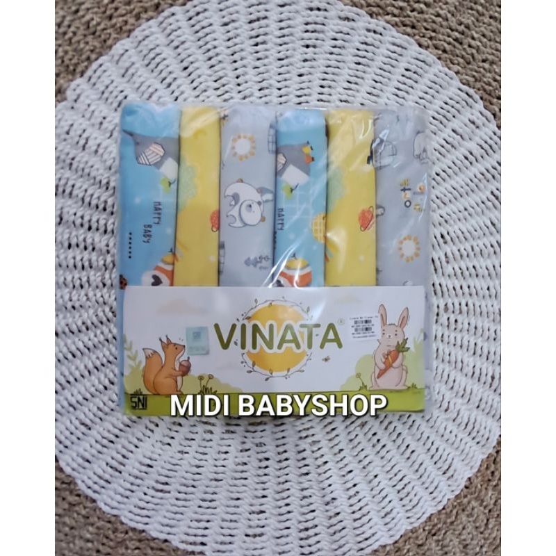 6 Pcs Bedong Bayi Flanel Motif Jumbo Vinata Nia Murah  SNI