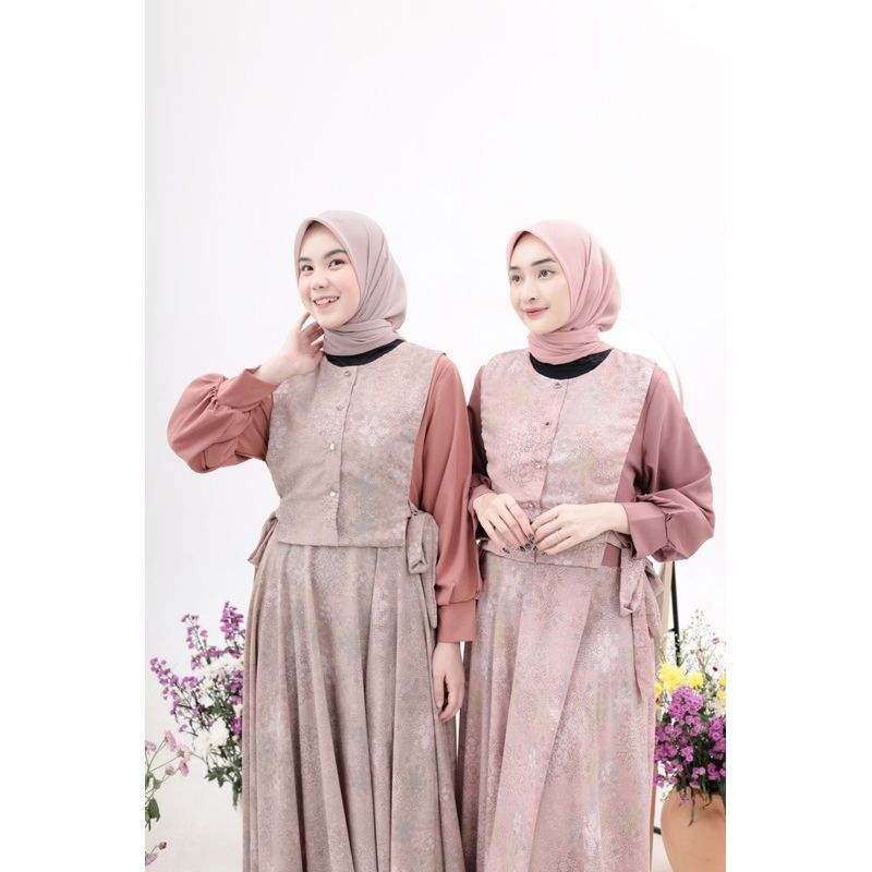 NEAFA MAXI Trend pakaian model terbaru long dress muslim baju gamis klok A line cantik ootd hijab fa