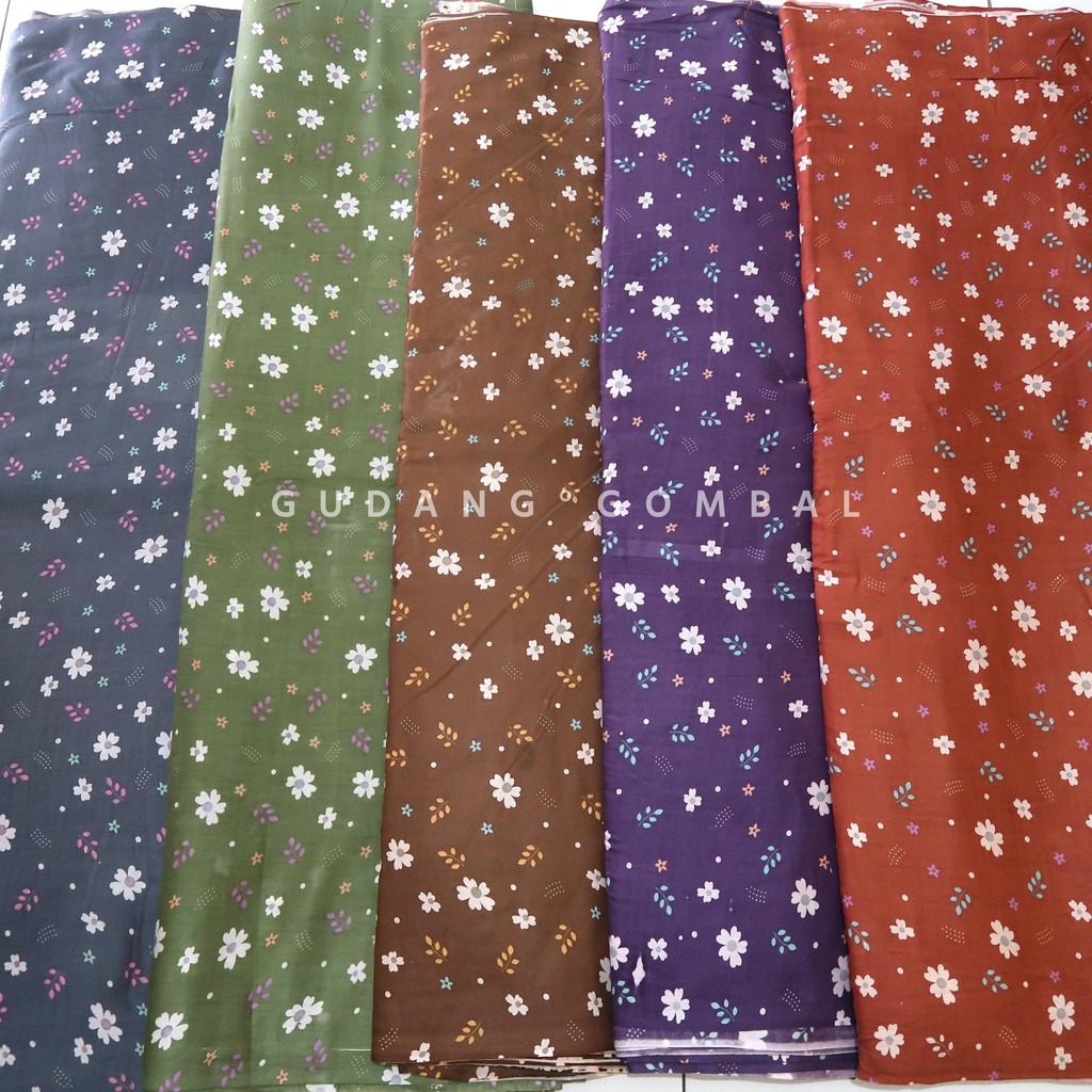 Kain Rayon Motif Bunga Cantik Lembut (harga per 0,5m)