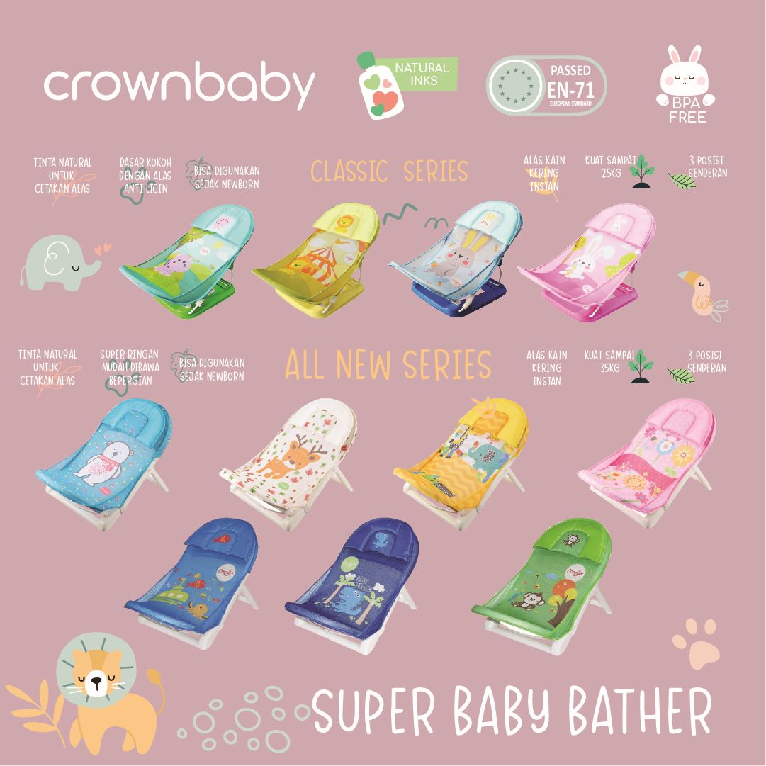 CROWN SNUGGLE Deluxe Super Baby BATHER / Kursi / Tempat / Dudukan / Alat Bantu Mandi Bayi - BPA FREE