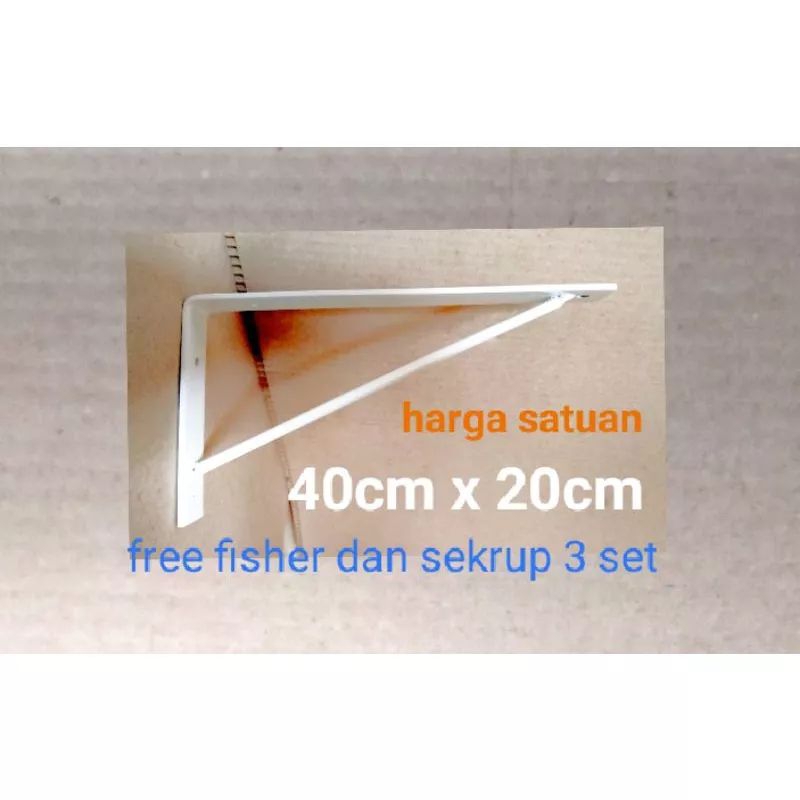 Siku besi rak dinding tempel tembok ukuran 40cm×20cm