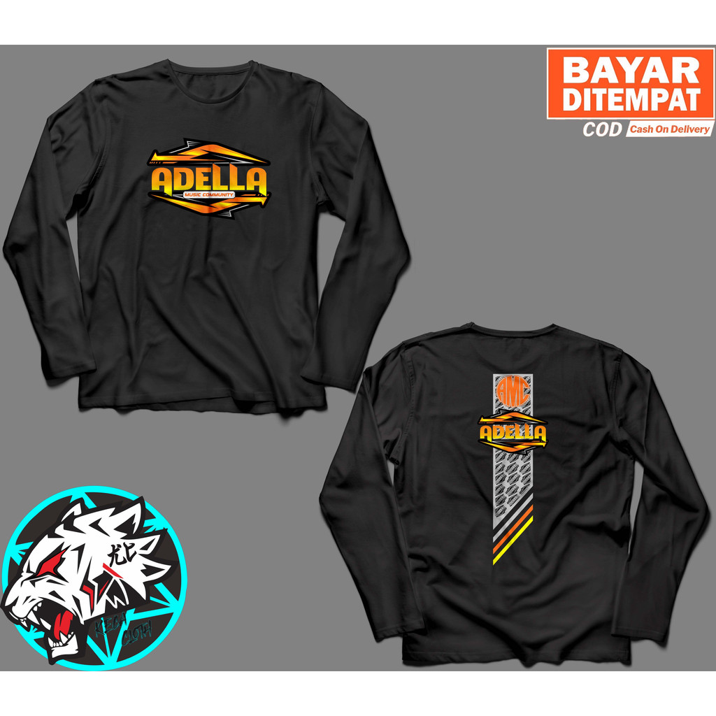 KAOS BAJU LENGAN PANJANG ADELLA CUMI CUMI AUDIO BIG SIZE JUMBO KAOS AMC COWOK CEWEK