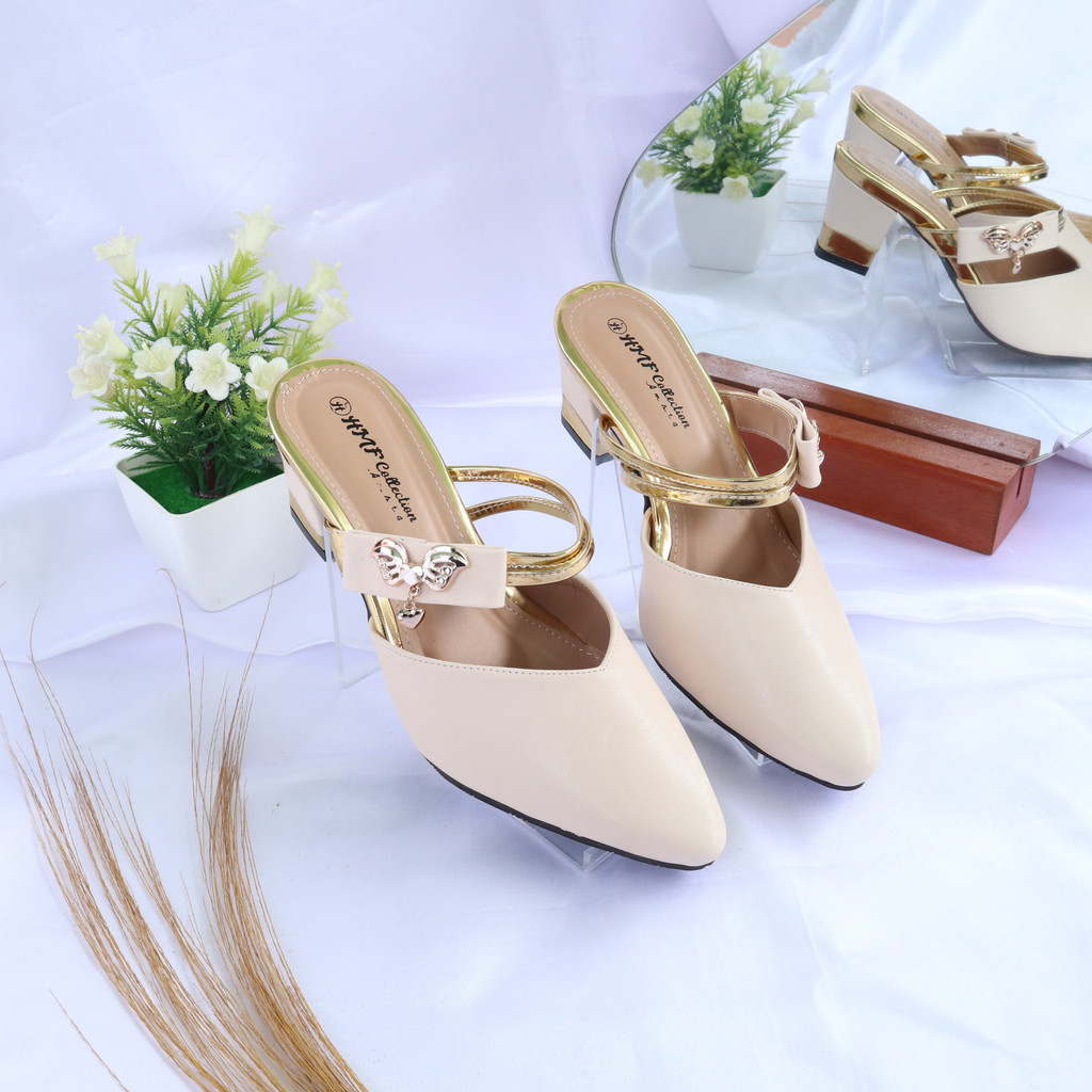 HMF Tyias Sepatu Heels Mules Wanita NB08