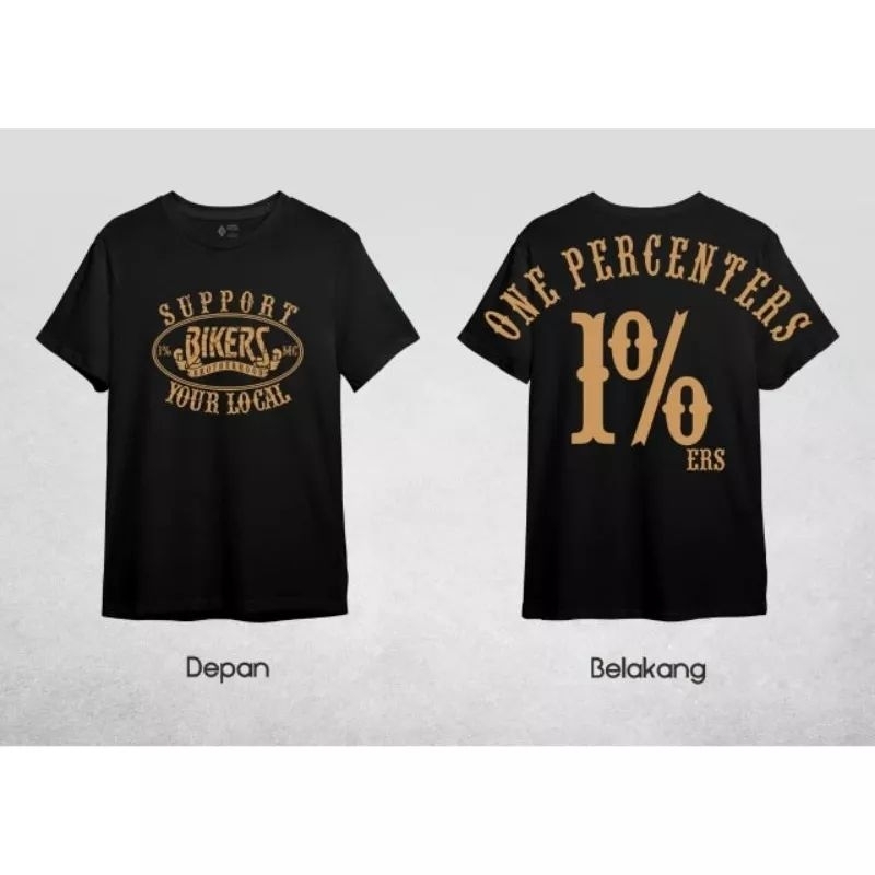 Baju Kaos Support Your Local Bikers Brotherhood 1% MC Indonesia