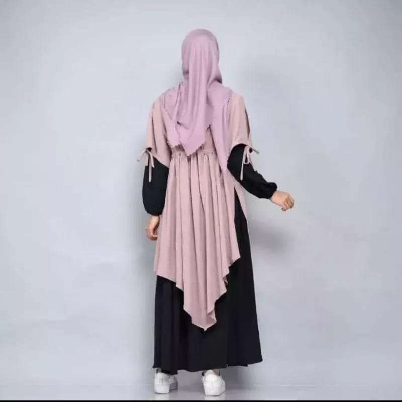 Gamis Outer Crinkle Airflow Faiza Set Gamis Dewasa Kekinian Dress Wanita Fashion Muslim Baju Wanita Jumbo