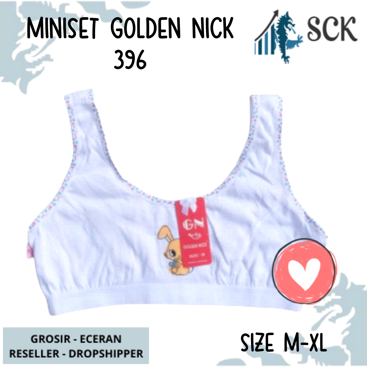 [ISI 1] Miniset GOLDEN NICK SA 396 Polos / Training BH Abg Putih / Pakaian Dalam Anak Perempuan Remaja - sckmenwear GROSIR