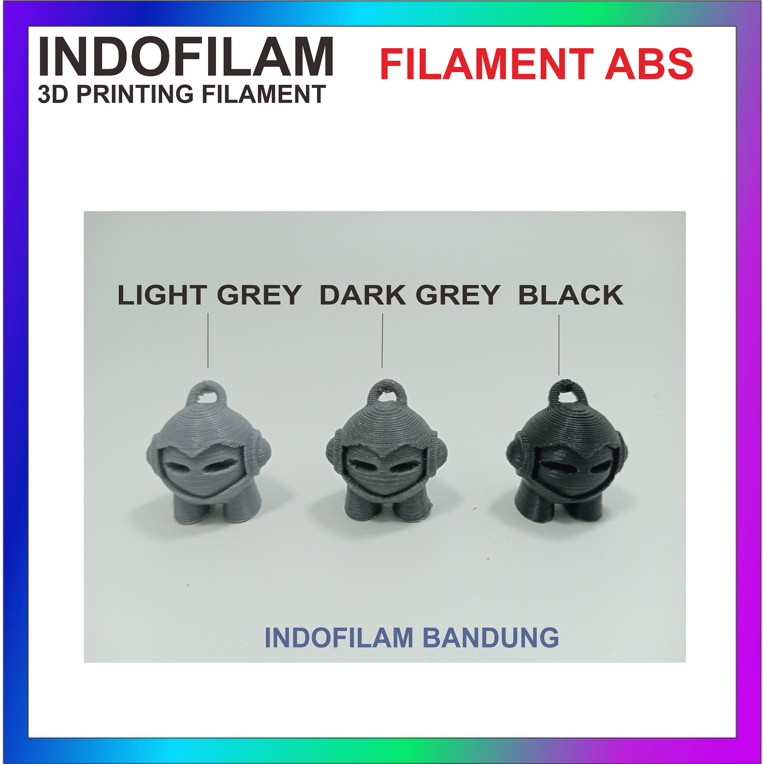 FILAMENT ABS BLACK DARK GREY LIGHT GREY 1KG 500 250 GRAM 3D PRINT 1.75mm FILAMEN REFILL TINTA PRINTER DIY STYLUS PRINTING