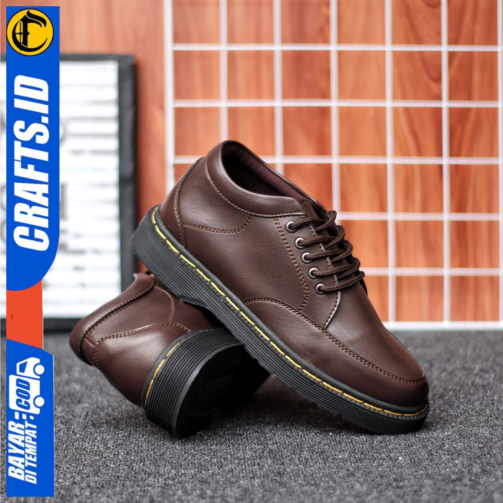 Sepatu Formal Pantofel Docmart Low Boots Kerja Pria Crafs Ramos