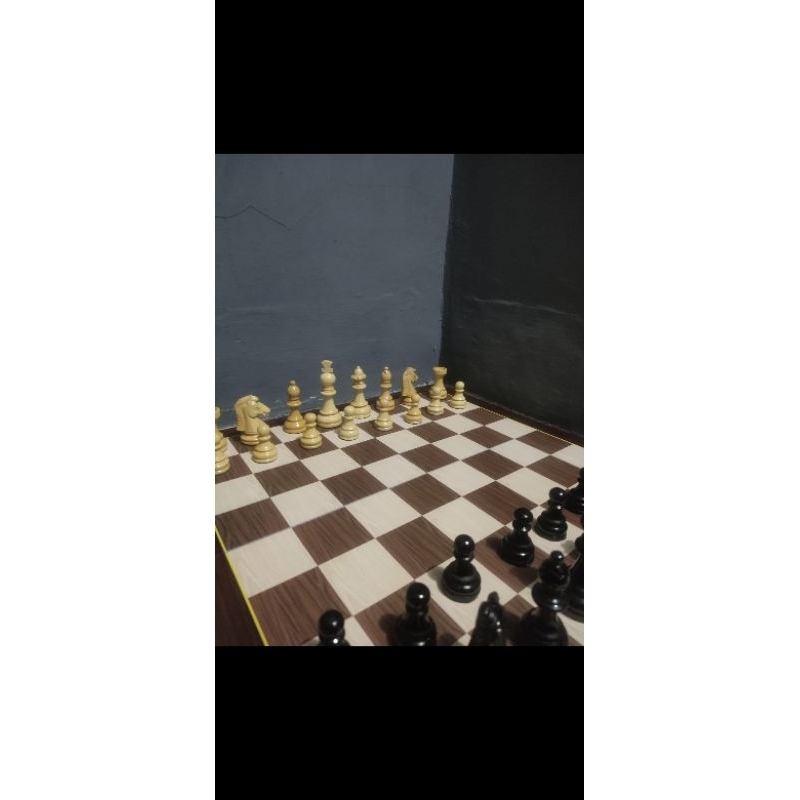 Bidak Catur Kayu Kuda Gimbal