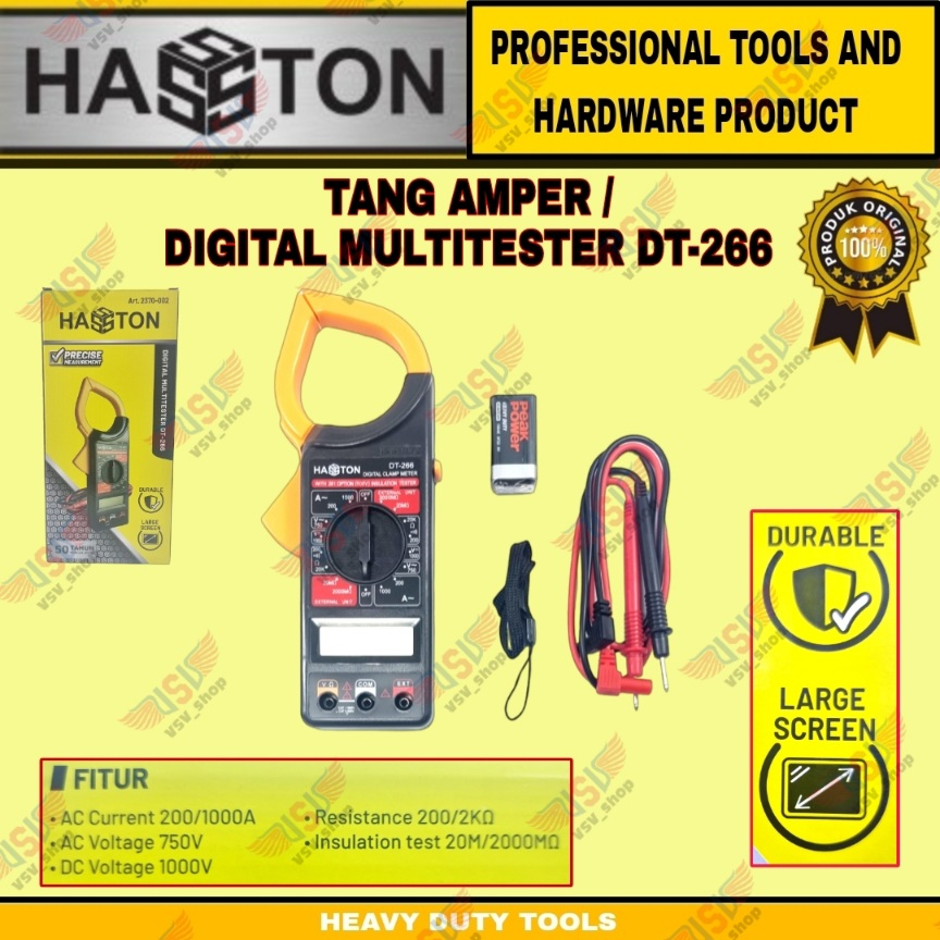 HASSTON Tang Amper Digital Clamp Meter Multimeter AC DC Multitester