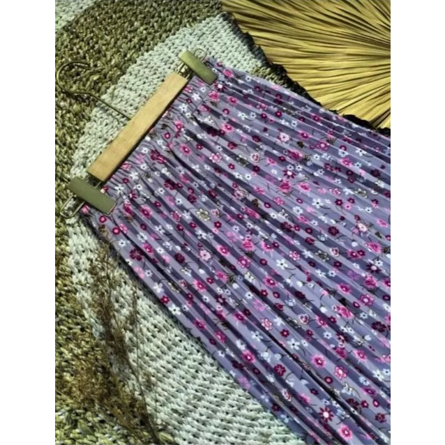 ROK PLISKET PREMIUM HYGET MOTIF HANA SKIRT / MOTIP FORKADOT KECIL / PLISKET DAISY/DAILY KEKINIAN