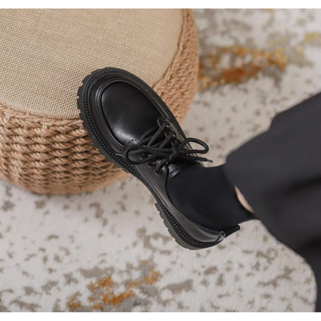 SEPATU WANITA DOCMART '' BOOT '' LOAFERS BLACK MATTE PREMIUM TL 3