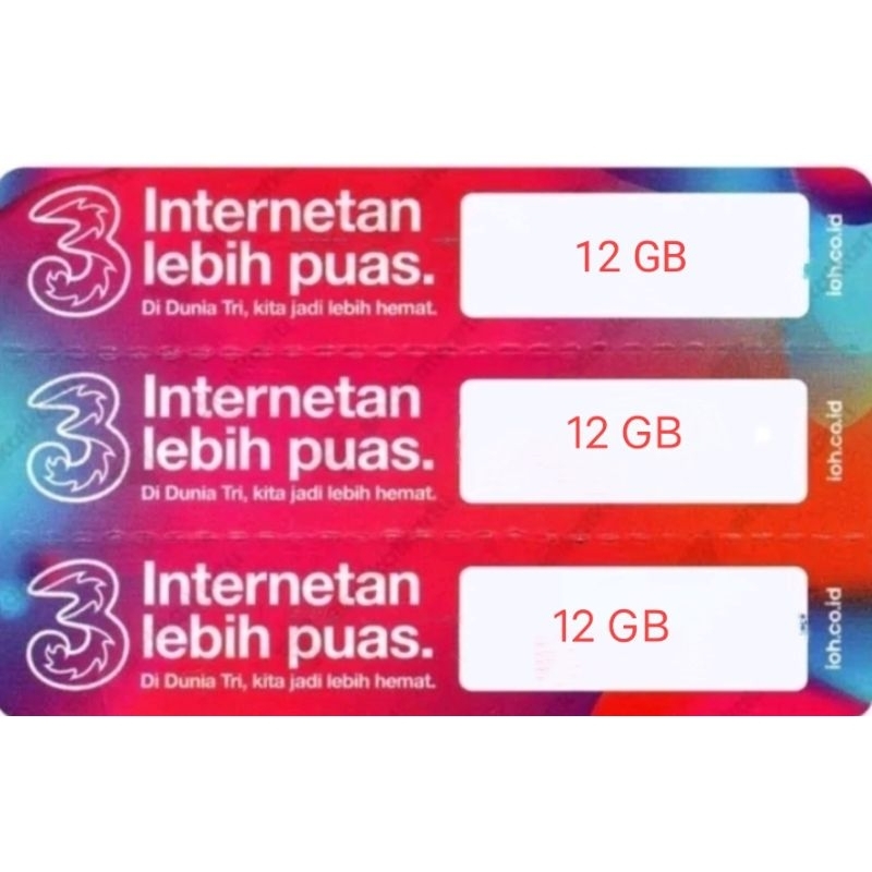 VOUCHER DATA TRI AON 12GB