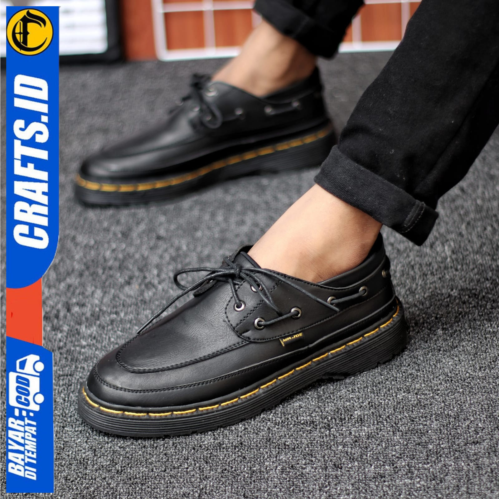 Sepatu Formal Pantofel Casual Docmart Kerja Hitam Pria