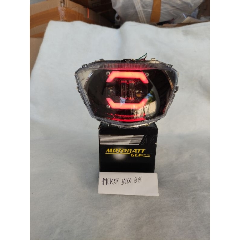 REFLEKTOR LAMPU DEPAN MIO J LAMPU DAYMAKER MIO J ALIS MERAH 2 MATA