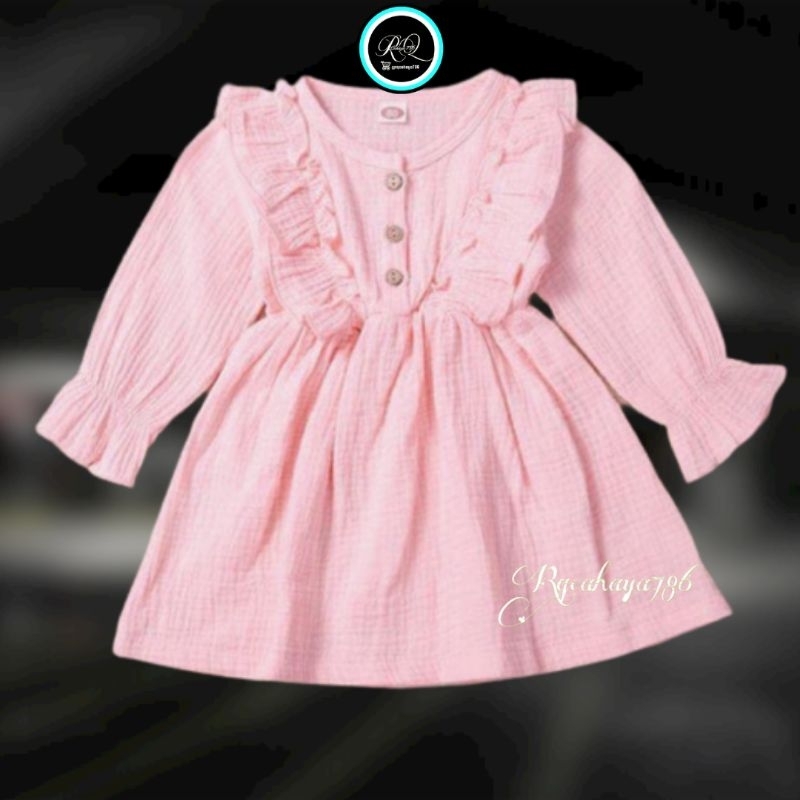 Dress anak umur 1 sampai 6 tahun AWA gamis dress kid (GRATIS ONGKIR) bahan crinkle gamis anak perempuan terbaru baju anak terbaru baju bayi terbaru