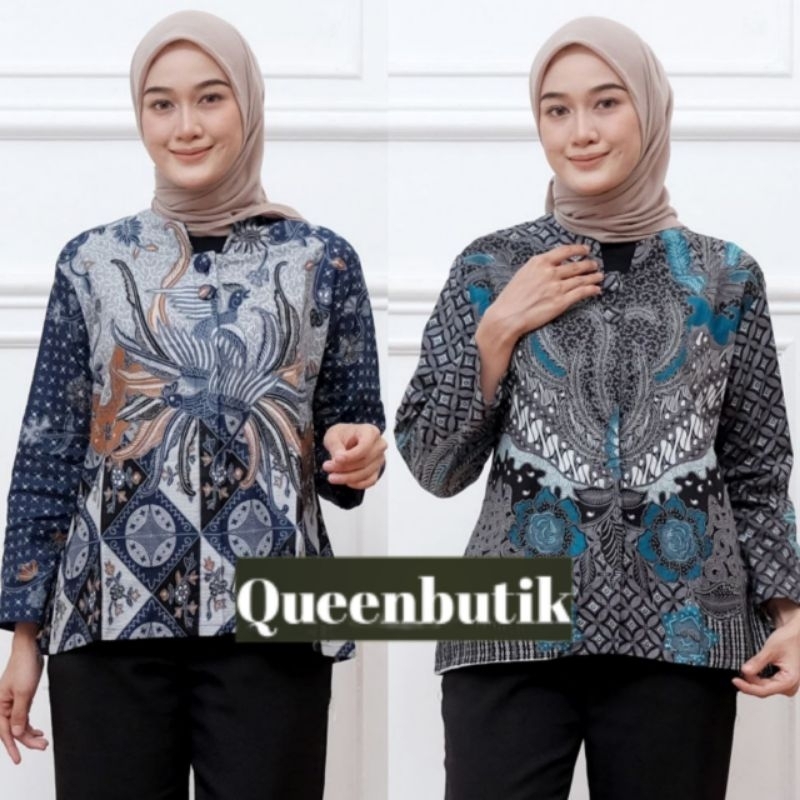 BAJU BATIK WANITA ATASAN BATIK WANITA MODERN BAKU BATIK KANTOR WANITA BATIK NEW SERAGAMAN