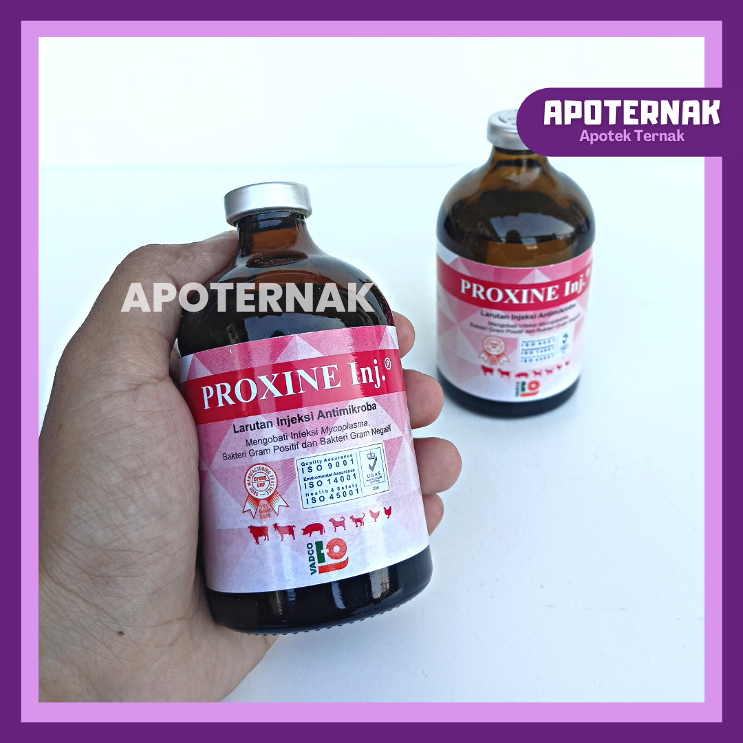 PROXINE INJ 100 mL | Antibiotik / Injeksi Antimikroba Pada Sapi Kambing Ayam Anjing dll | Vadco | Like ROXINE