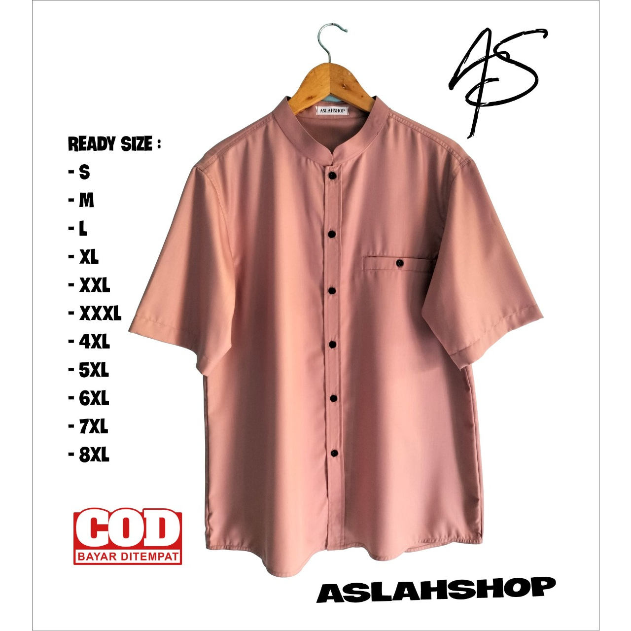 Baju Kemeja Koko Pria Dewasa Lengan Panjang Putih Terbaru Casual Jumbo XXXL,XXXXL,XXXXXL-7XLTerbaru 