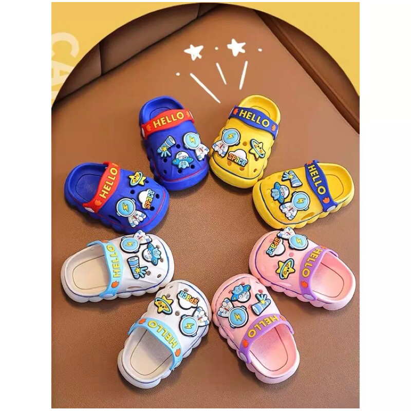 Sandal Anak Karet PVC Import astronot star