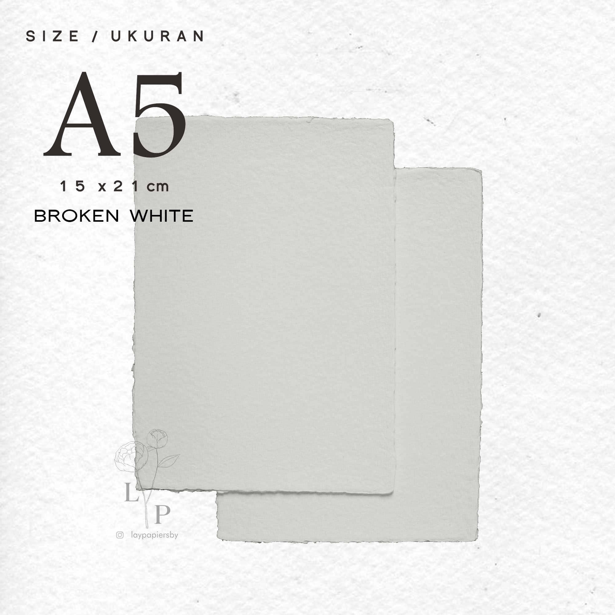 

Handmade Paper / Kertas Daur Ulang - Broken White