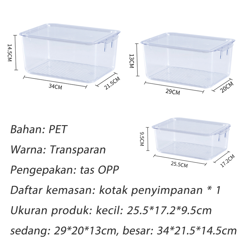 Letyeah &amp; Kaizenliving Kotak Penyimpanan Kulkas Makanan Untuk Wadah Sayur Buah Organizer Multifungsi Food Storage Box
