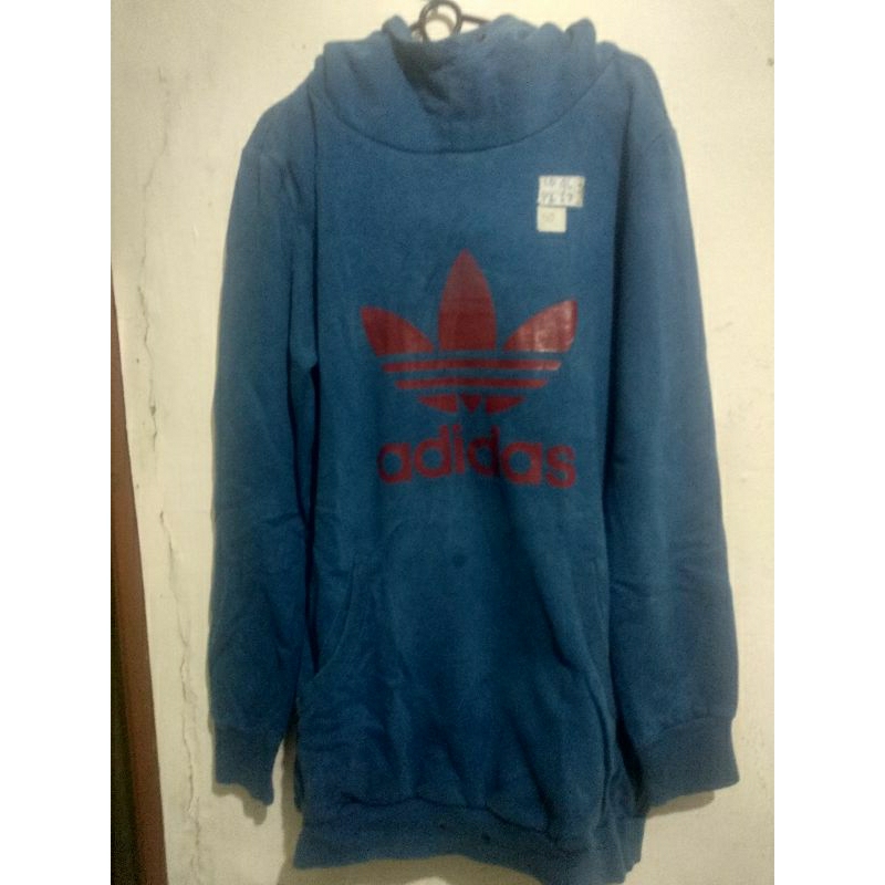 Hoodie Adidas biru tua