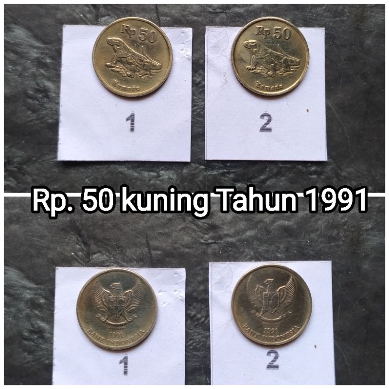 Uang koin Rp. 50 kuning Komodo 1991 - 1996