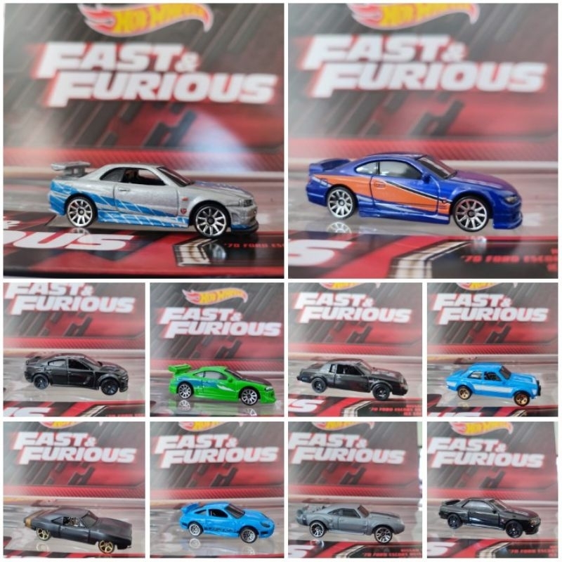 HOT WHEELS FAST AND FURIOUS 2023 MITSUBISHI ECLIPSE TOYOTA SUPRA HITAM NISSAN SLIVIA S15 Ford escort jeep gladiator dodge charger hellcat wave 3 mazda rx-8 honda s2000 suki bugatti veyron 70 dodge charger r/t