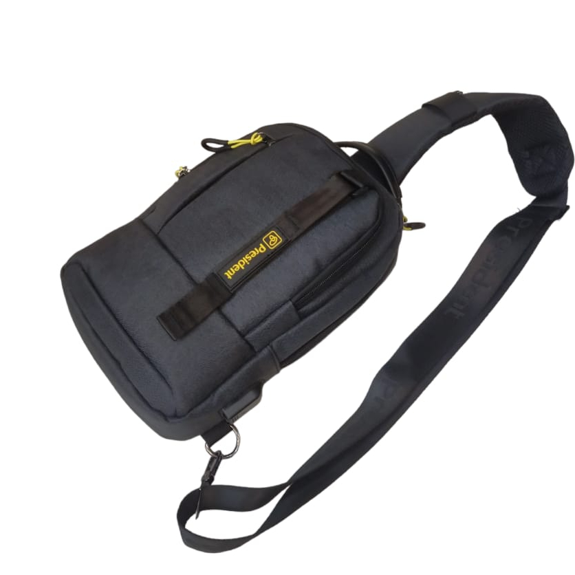 TAS CHEST BAG 89072  PRESIDENT ORIGINAL TAS SELEMPANG TAS SLING BAG PRESIDENT