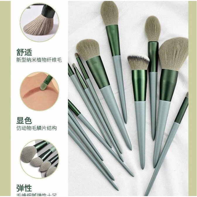 13pcs Kuas Make Up Set Lengkap Pouch Lembut Set Kosmetic Brush Makeup Powder Eye Shadow Foundation Blusher Blending Beauty