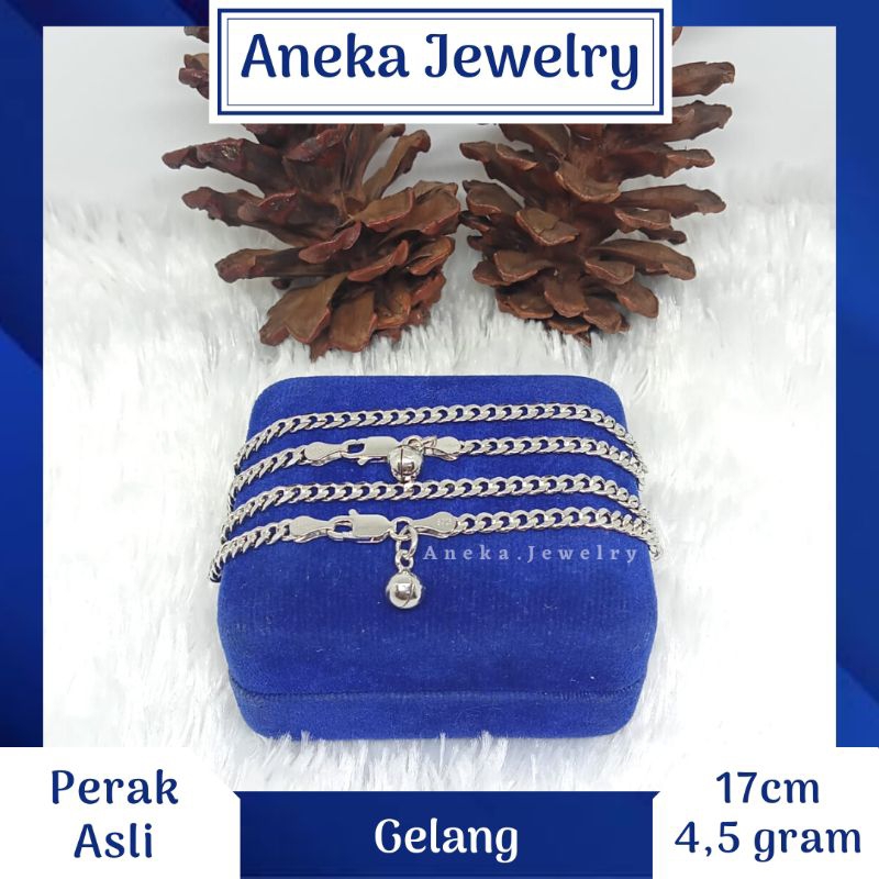 Gelang Stang, Perak 925, Sepuh Emas Putih