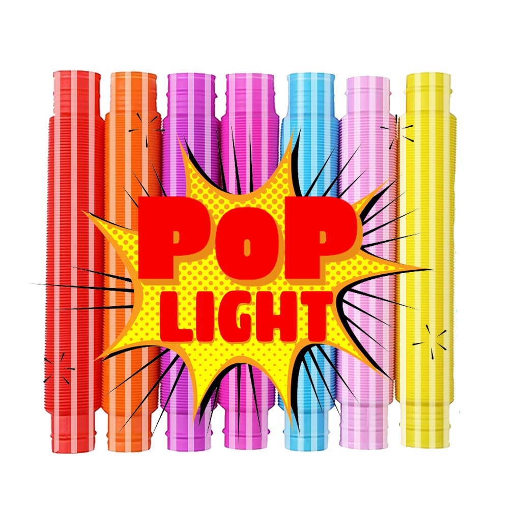 Mainan anak terbaru Light Up pop Pipes belang / mainan lampu LED pipa selang