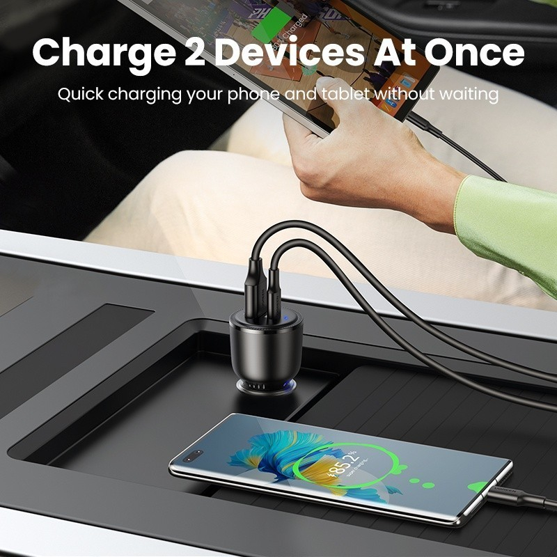 UGREEN Adaptor Car Charger Mobil USB + Type C PD Fast Charging 63W Untuk Samsung S22 Ultra Iphone 14 13 12 90645