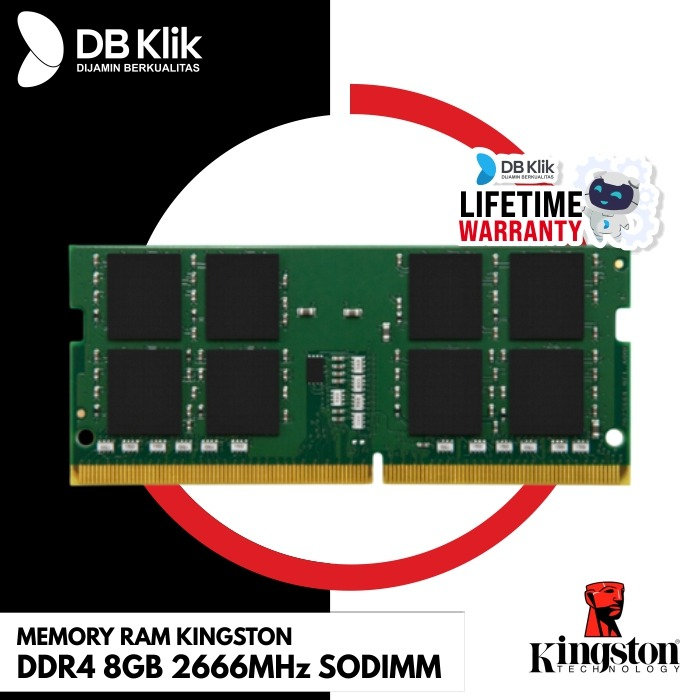 Memory RAM KINGSTON DDR4 8GB 2666MHz SODIMM- RAM Notebook Kingston 8GB