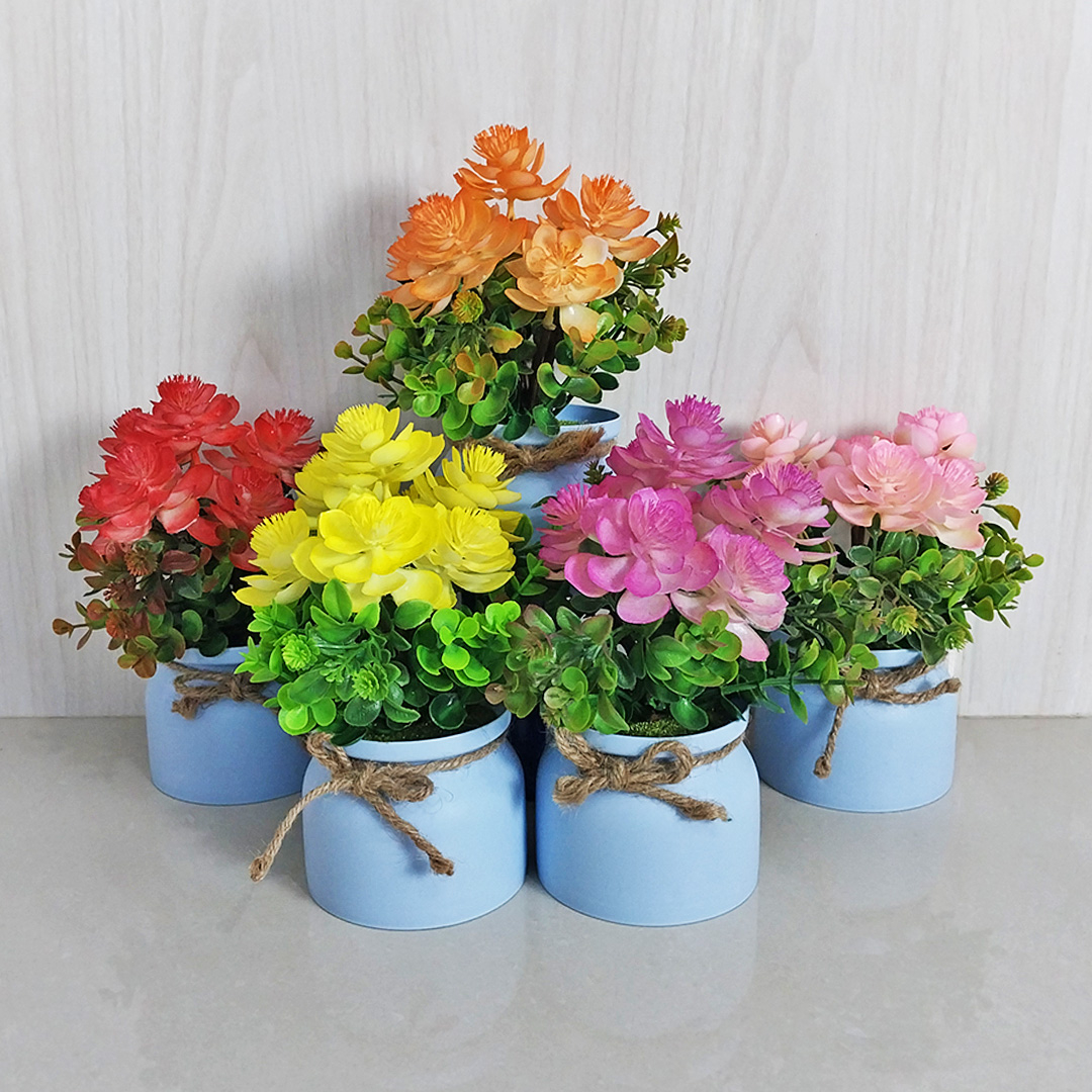 AND / COD / Pot Bunga Hias Plastik Import Dekorasi Rumah Artificial Flowers Murah Tanaman Bunga Hias PBP90