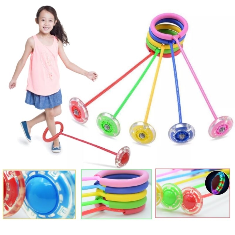 Jump Ball Hula Hoop Kaki — Mainan Lompat Anak & Dewasa | Glow LED | Olahraga Fun & Sehat